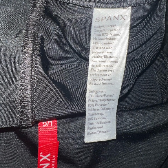 SPANX Black Faux Leather Moto Leggings Size L - Picture 11 of 11